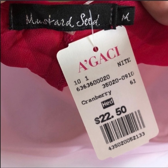 Pink sequence Tank Top sheer mustard seed NWT Size Med - Picture 7 of 9